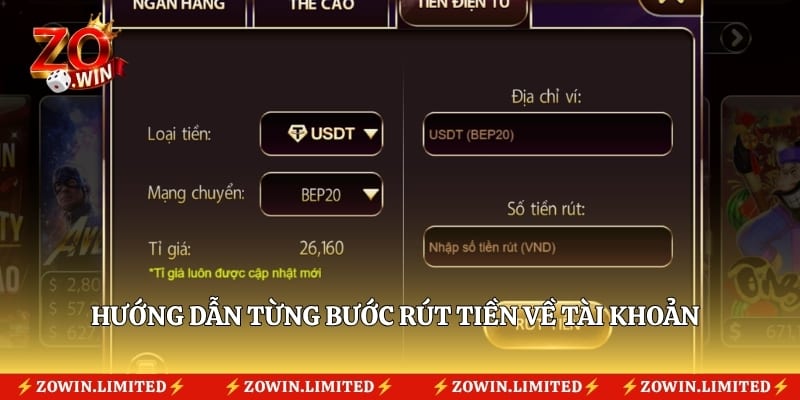 Hướng dẫn từng bước rút tiền về tài khoản